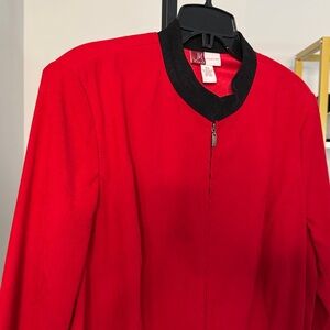 Red and Black Women's Pants Suit